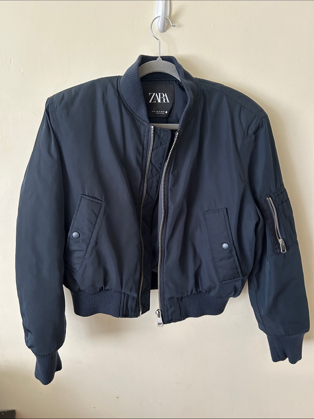 ZARA Dark Navy Bomber Jacket